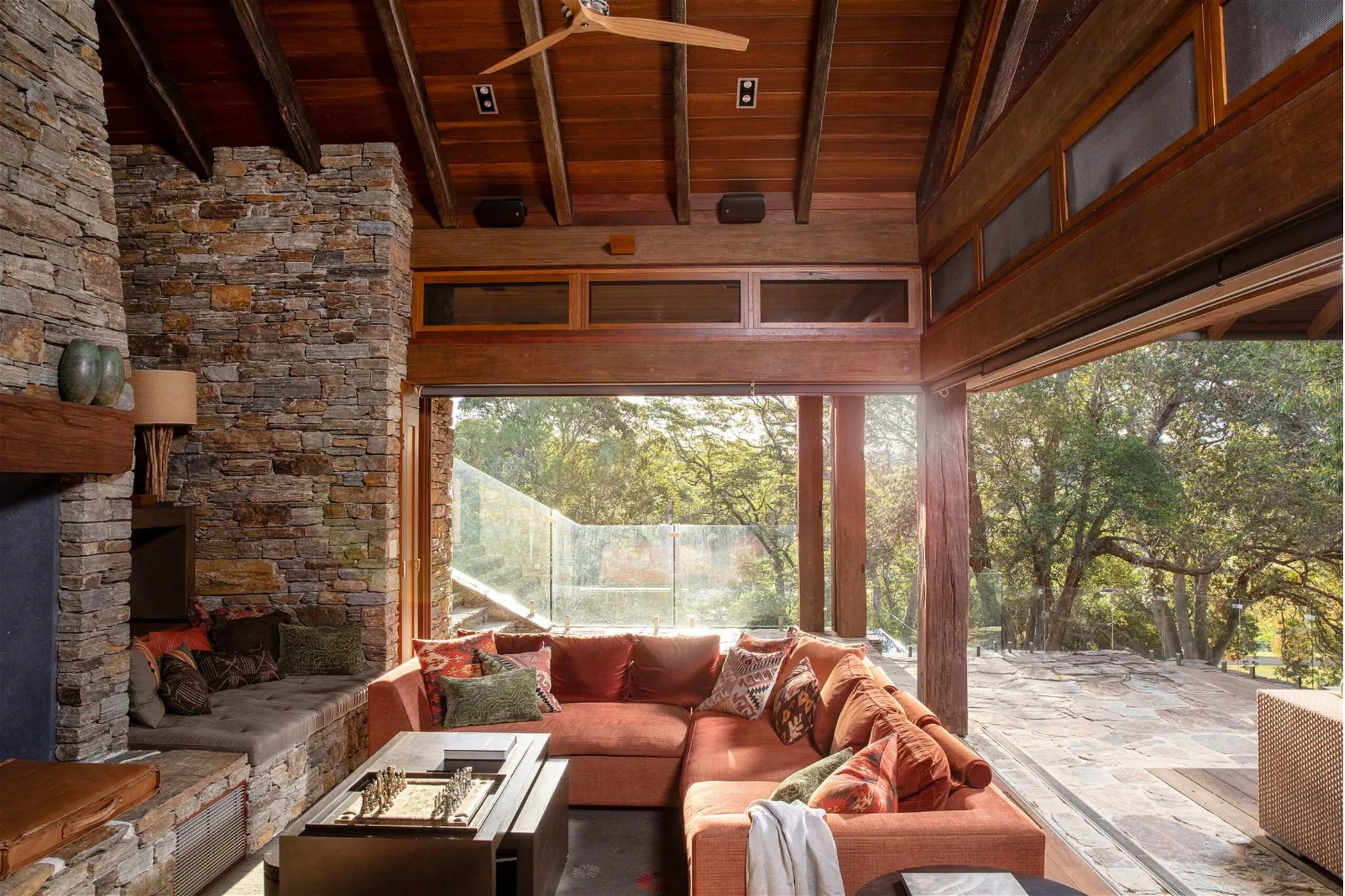 Billion Dollar Playground home Sweven Estate lounge area with tree view
