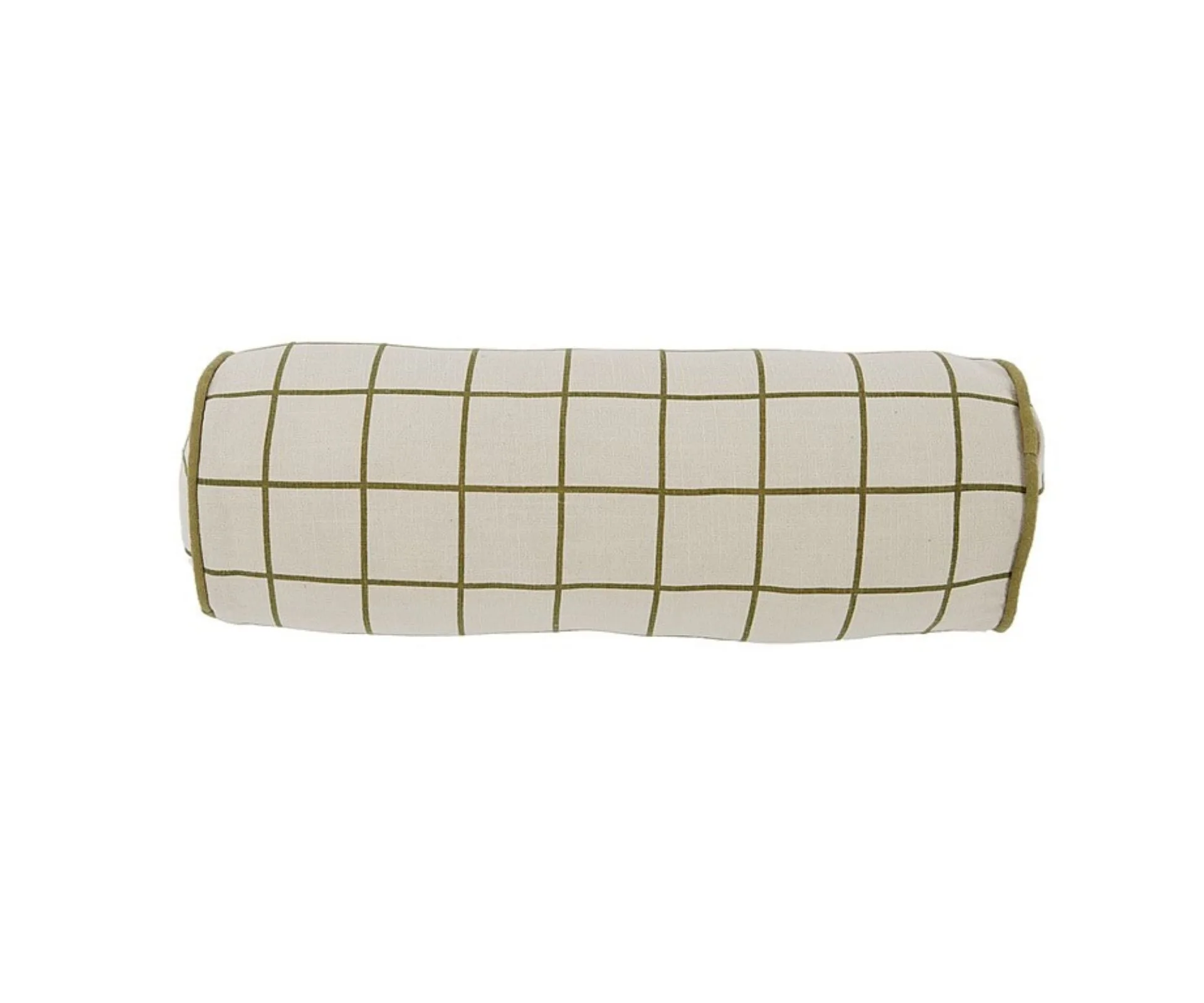 Green checkered bolster. 