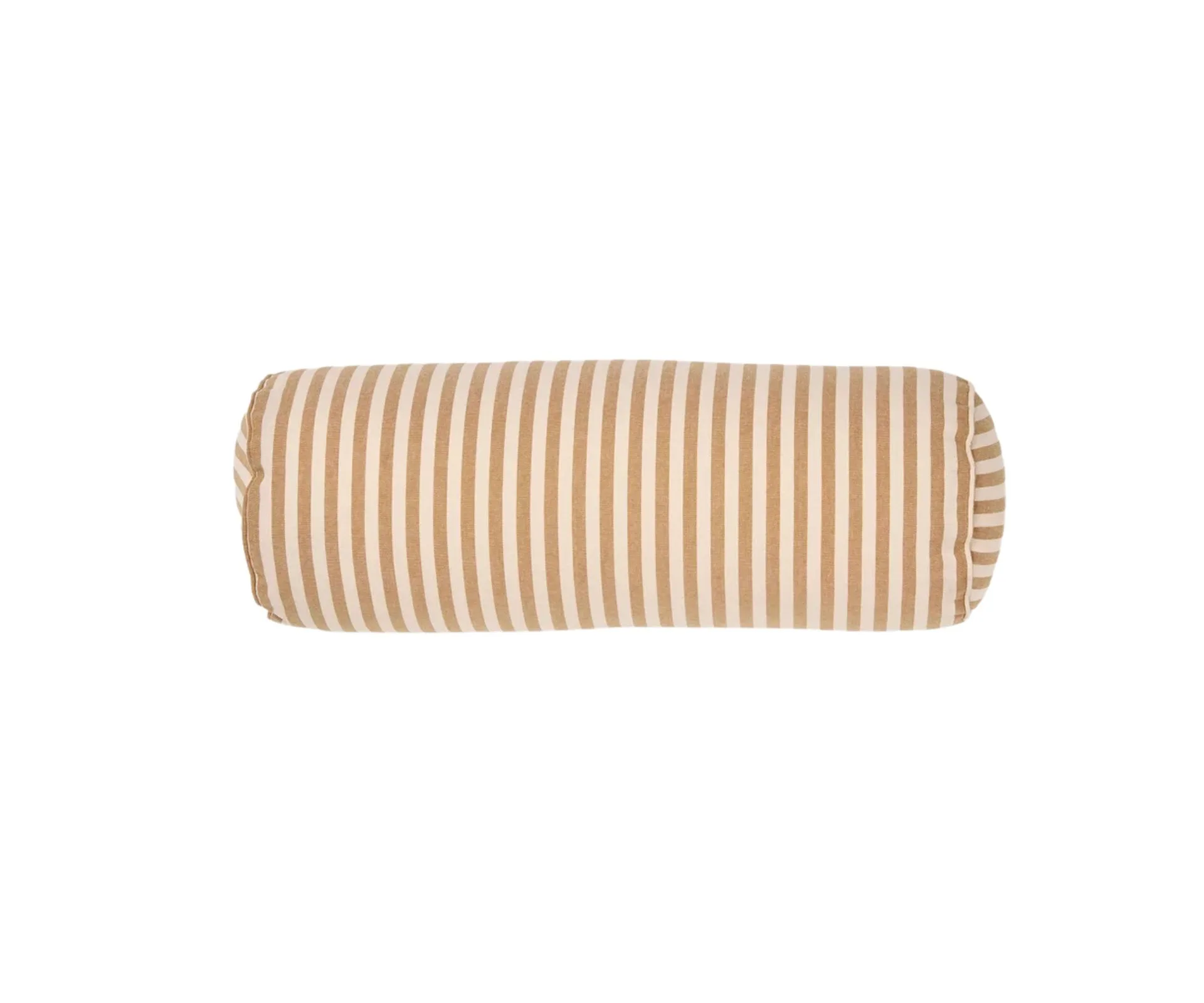Striped bolster in nutmeg. 