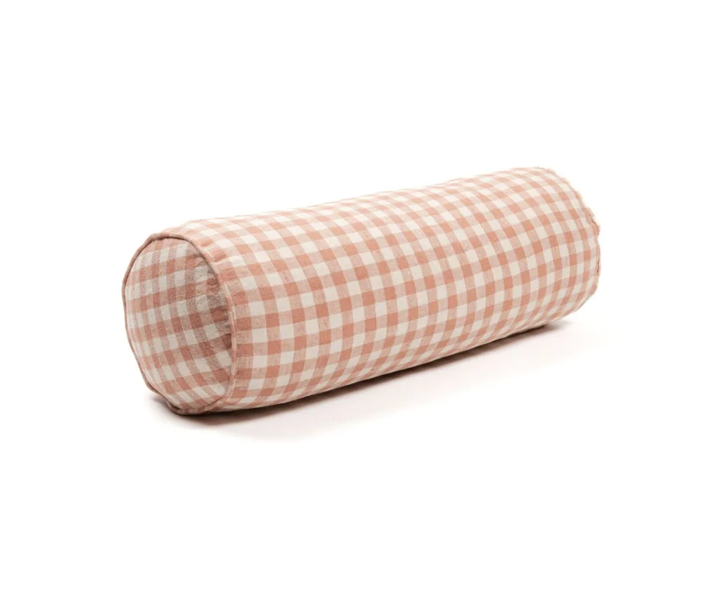 Gingham bolster.
