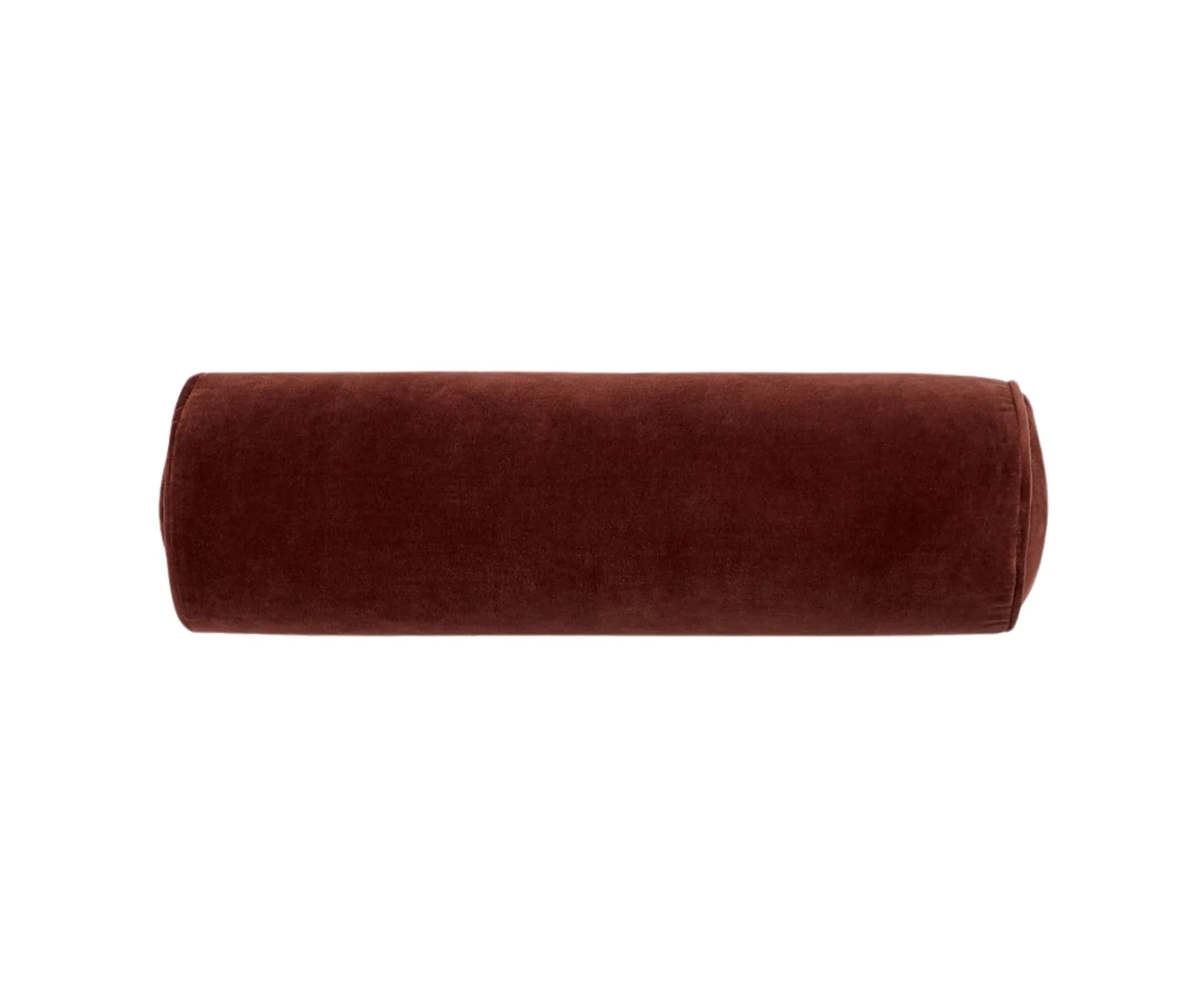 Maroon bolster. 