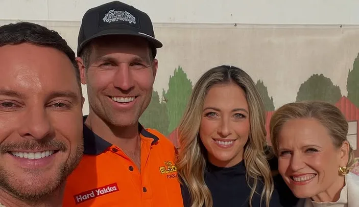 Dan and Dani from The Block 2025 with Darren Palmer and Shaynna Blaze