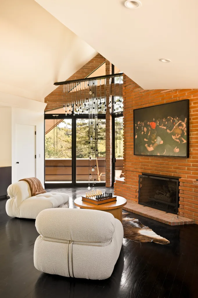 Diane Keaton Pacific Palisades home restoration fireplace