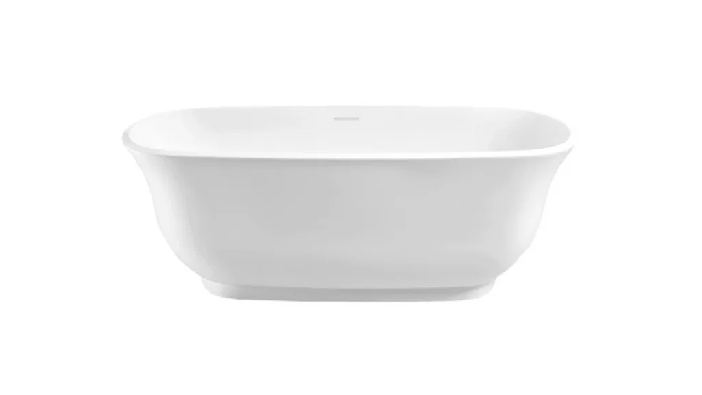 A freestanding bathtub