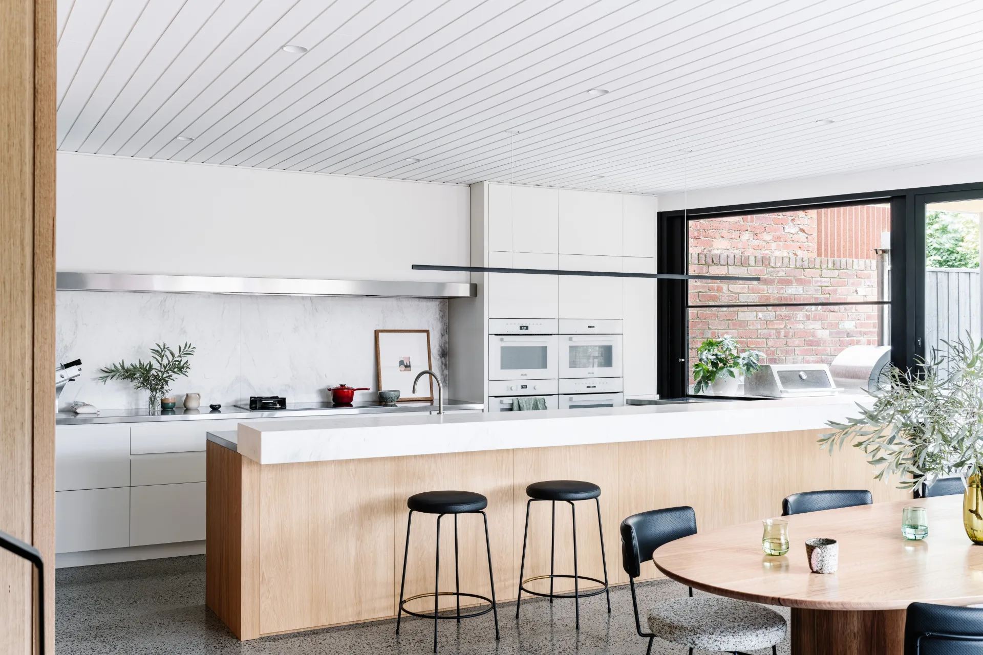 Warhouse-inspired kitchen. 