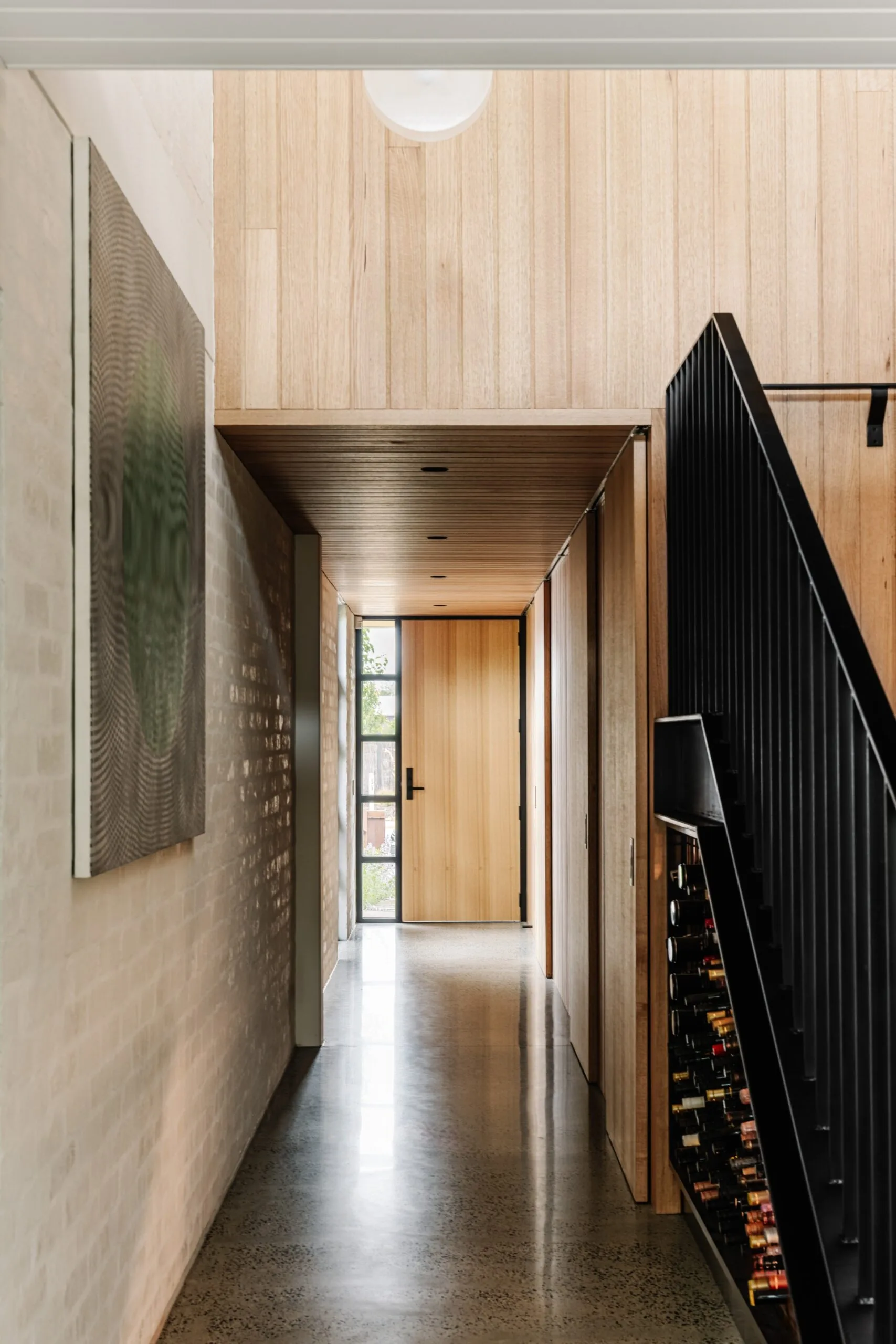 A timber entryway.