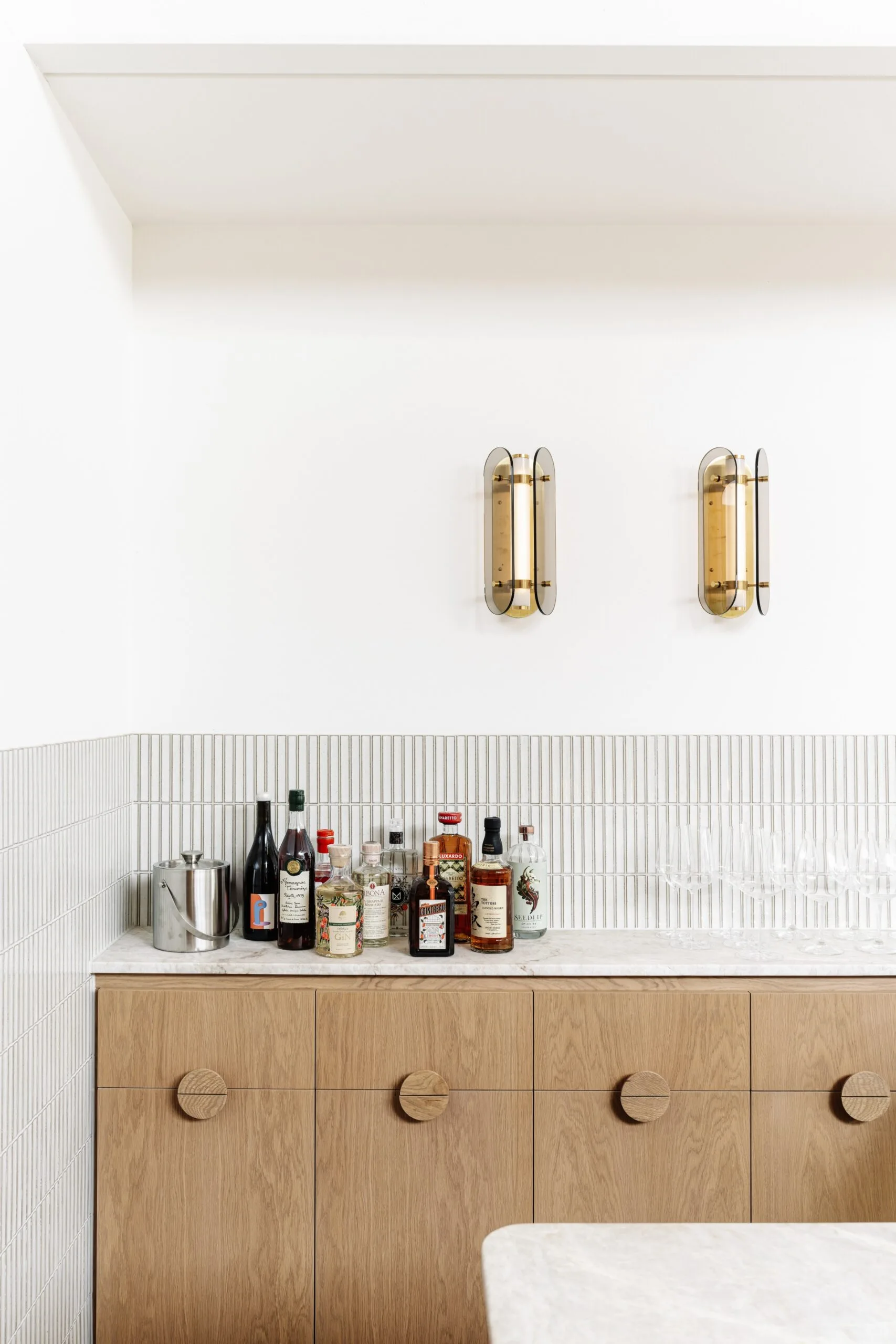 Cabinetry in the bar area. 