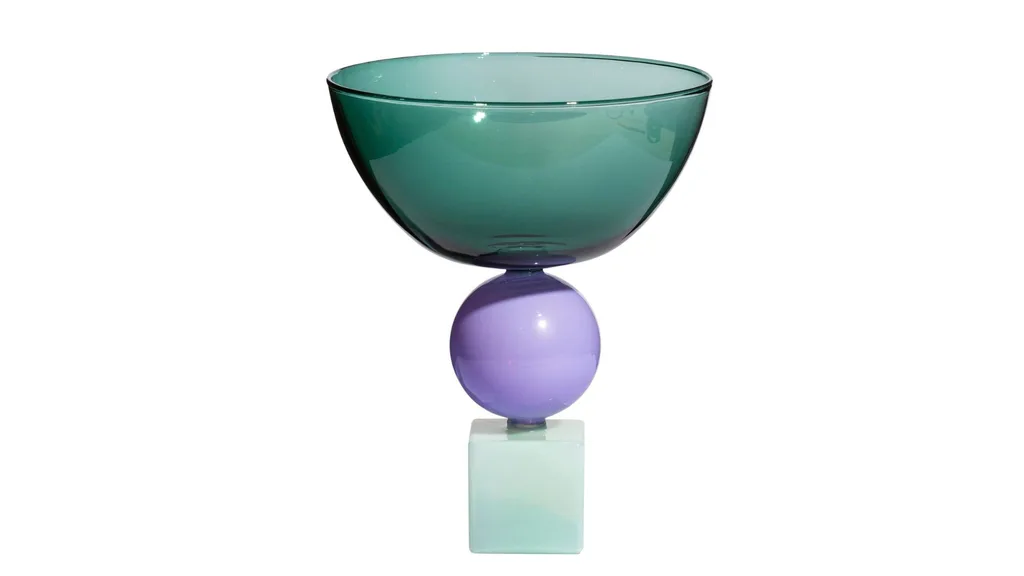 A green and purple geometric style bowl from Fazeek