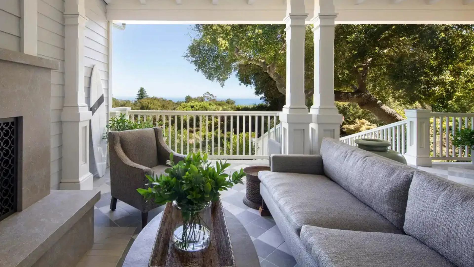 Meg Ryan's Montecito porch. 