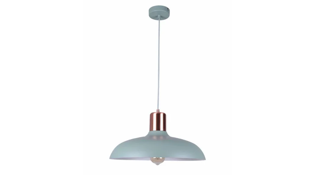 A blue pendant light