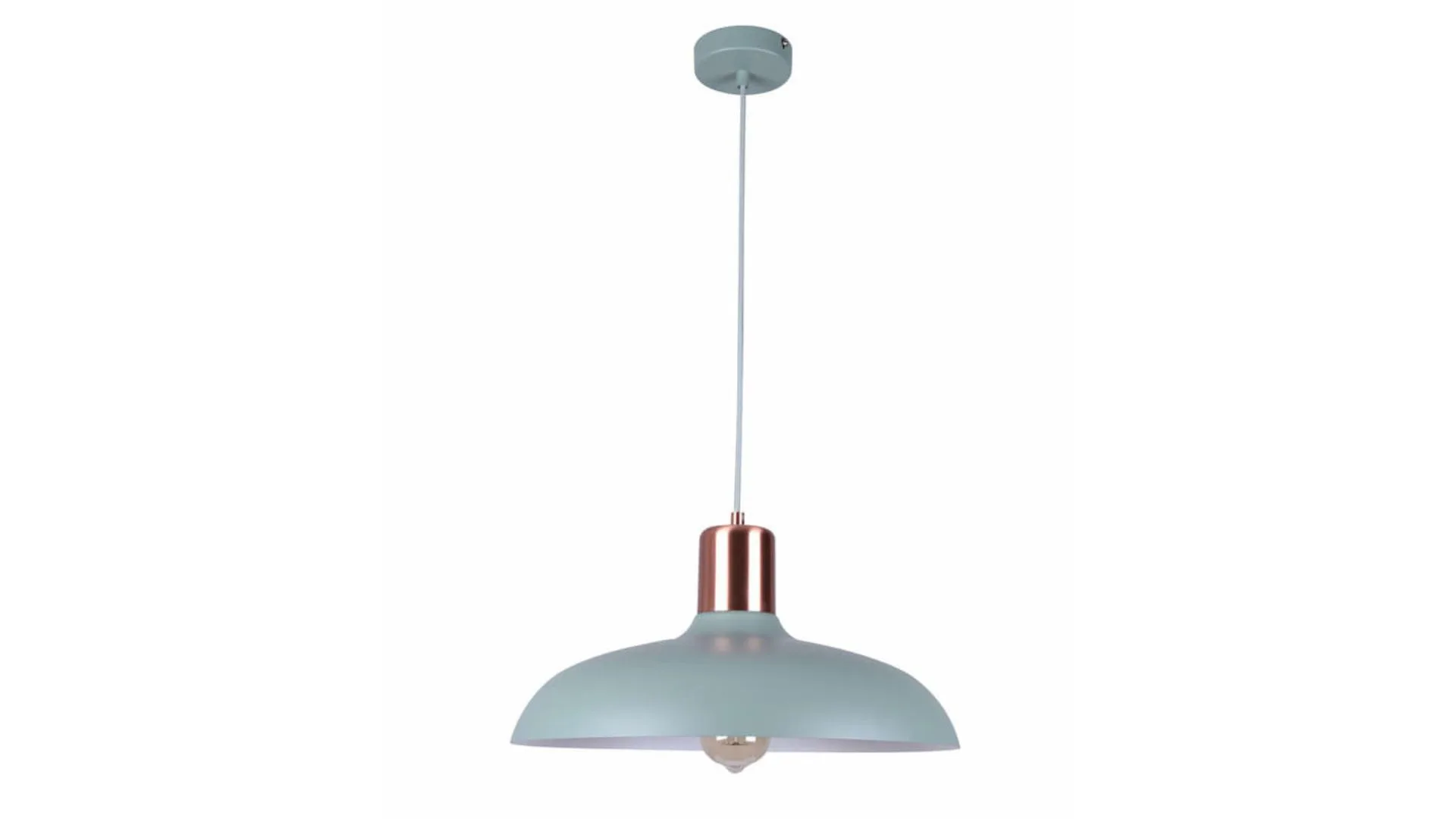 A blue pendant light