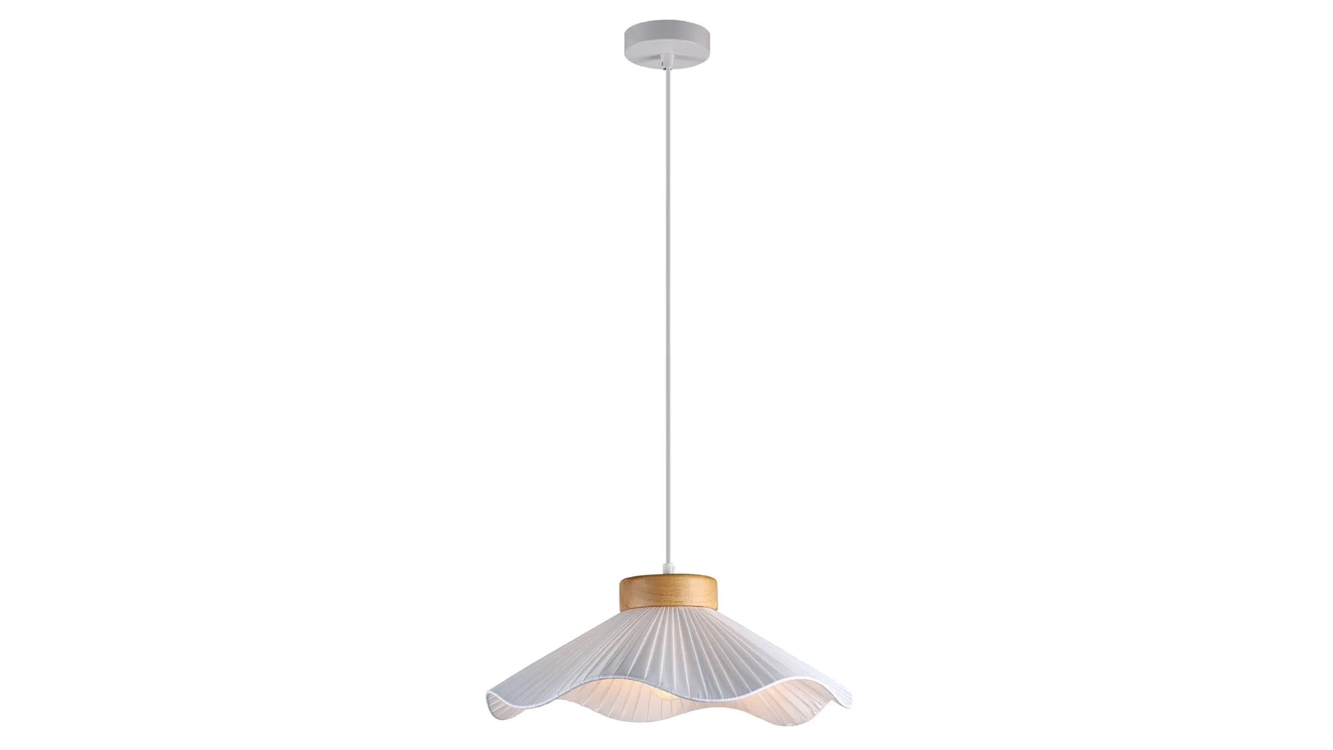 A curved pendant light