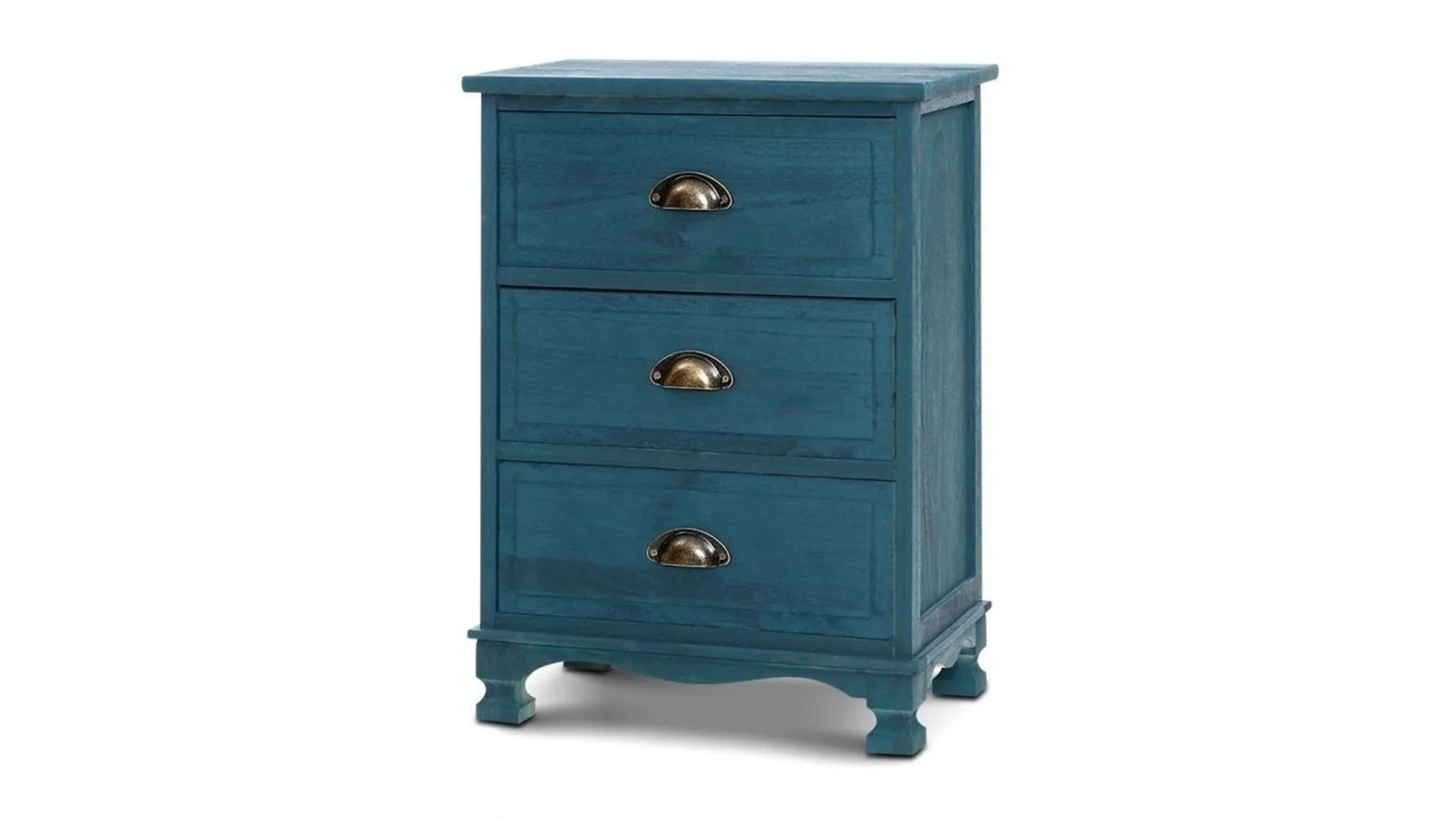 A blue bedside table