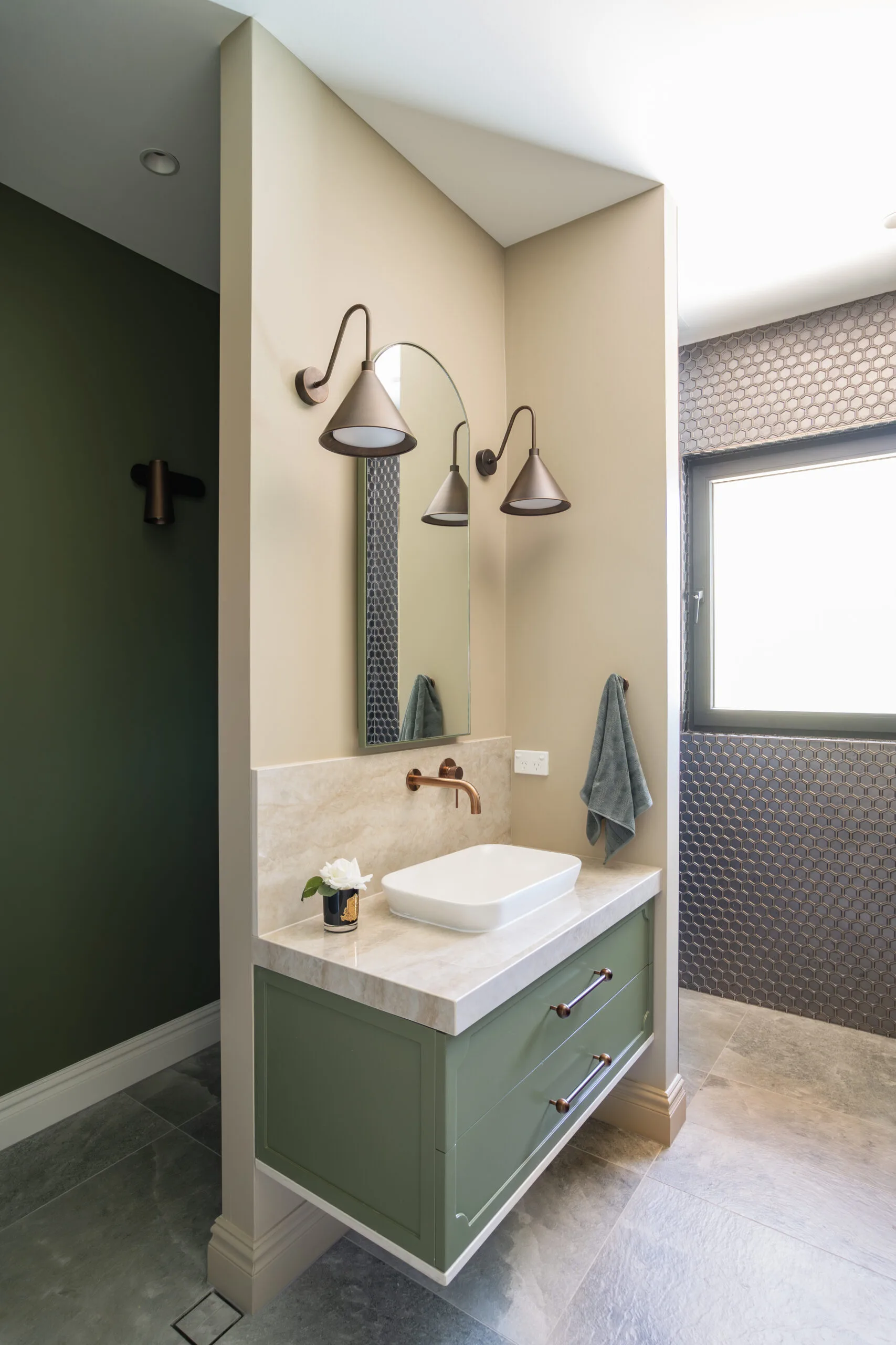 The green bathroom.