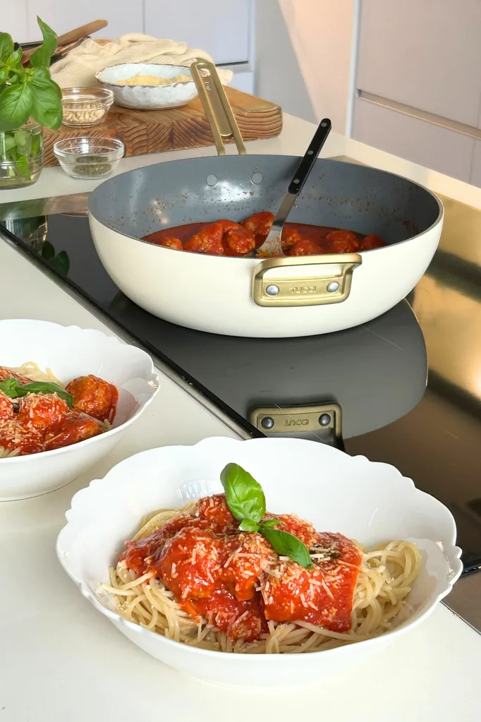 Meatballs recipe cooked with Stanley Tucci Ceramic pan