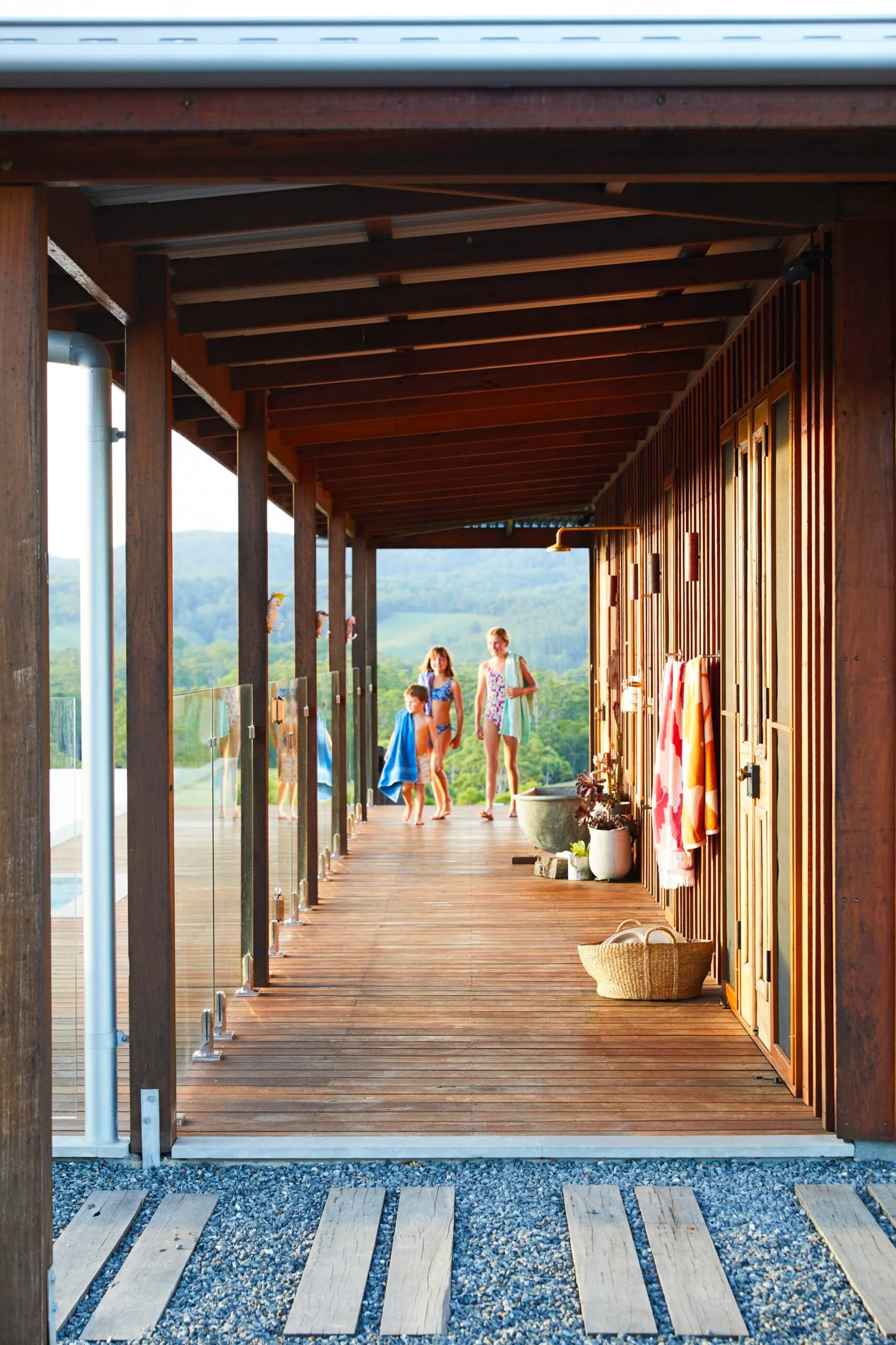 Outdoor timber deck. 