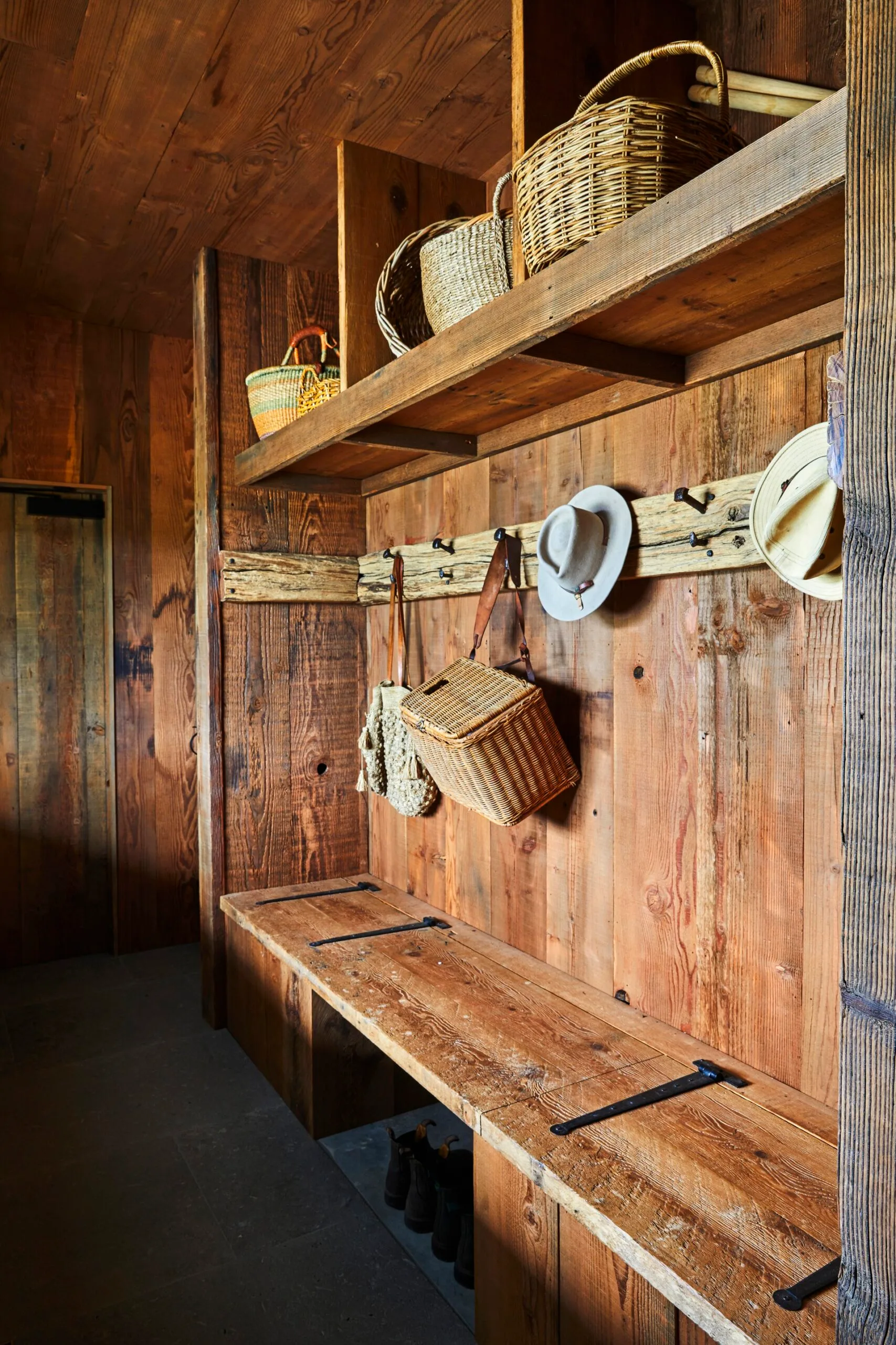 Timber mudroom. 