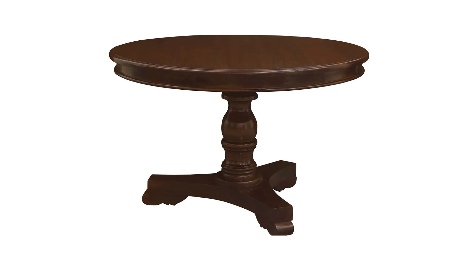 A round mahogany dining table