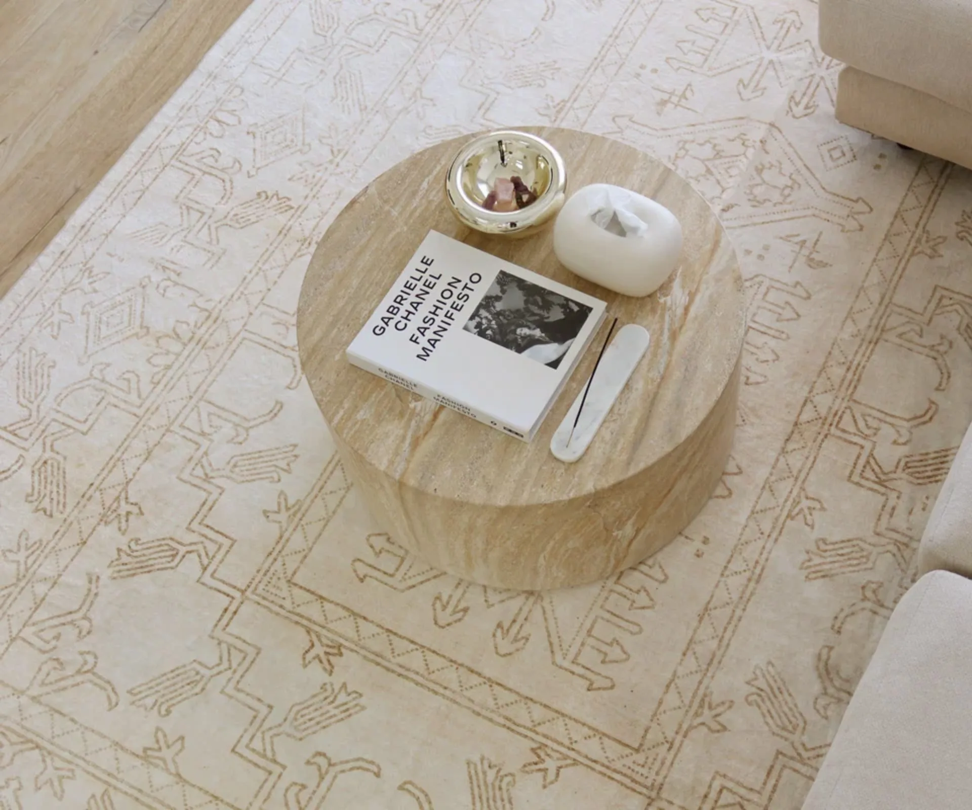 Anais Cream Medallion Washable Rug + Best Low Pile Washable Rugs Australia + Miss Amara