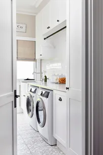 Laundry area with appliances available using an Appliances Online discount code