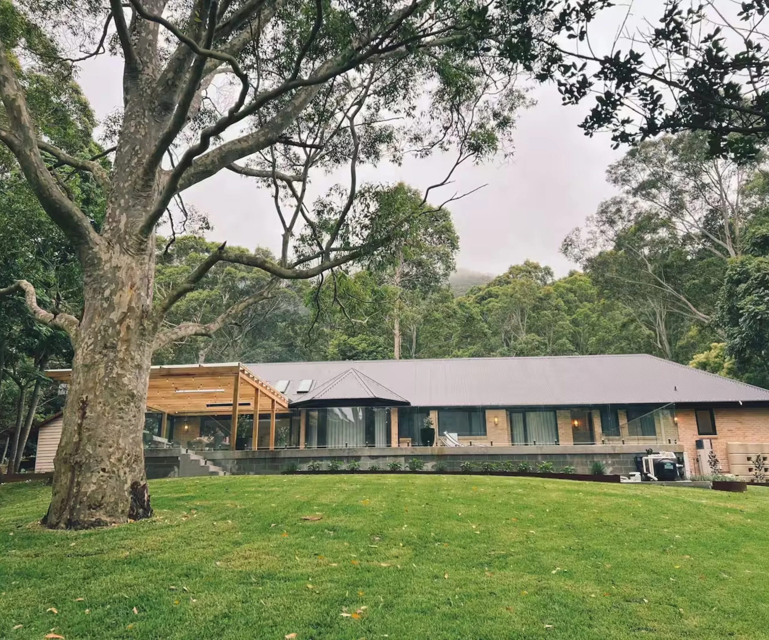 Rachel and Ryan Holiday Home Makeover alfresco entertaining deck overlooking sloping lawn