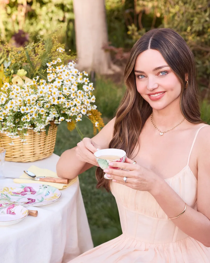 Miranda Kerr with her Royal Albert Australiana collection