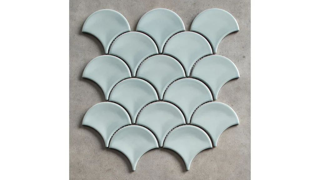 Green tiles, fan shaped