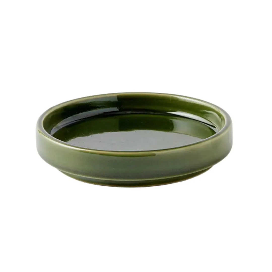 Green soap dish. 