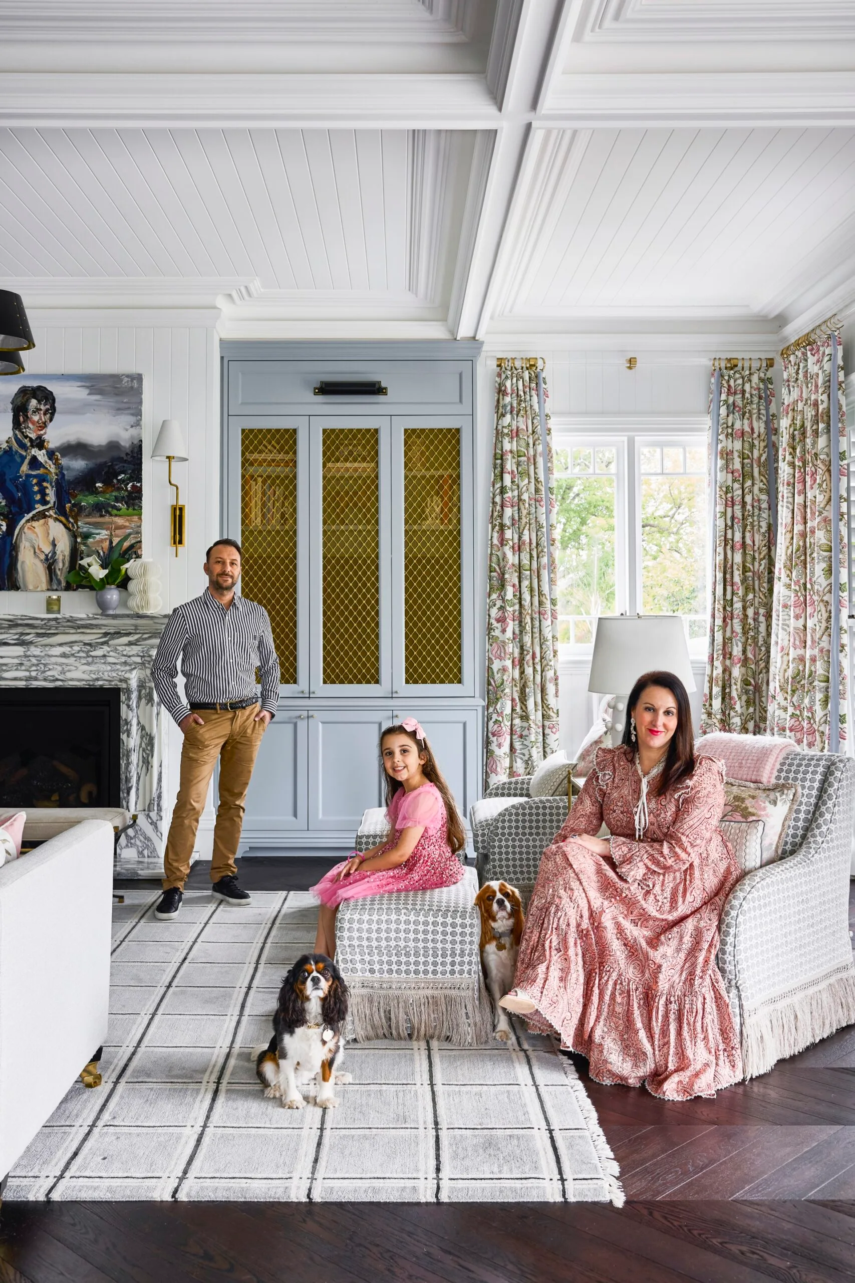 A mum, dad and daughter in their Inner West home. 