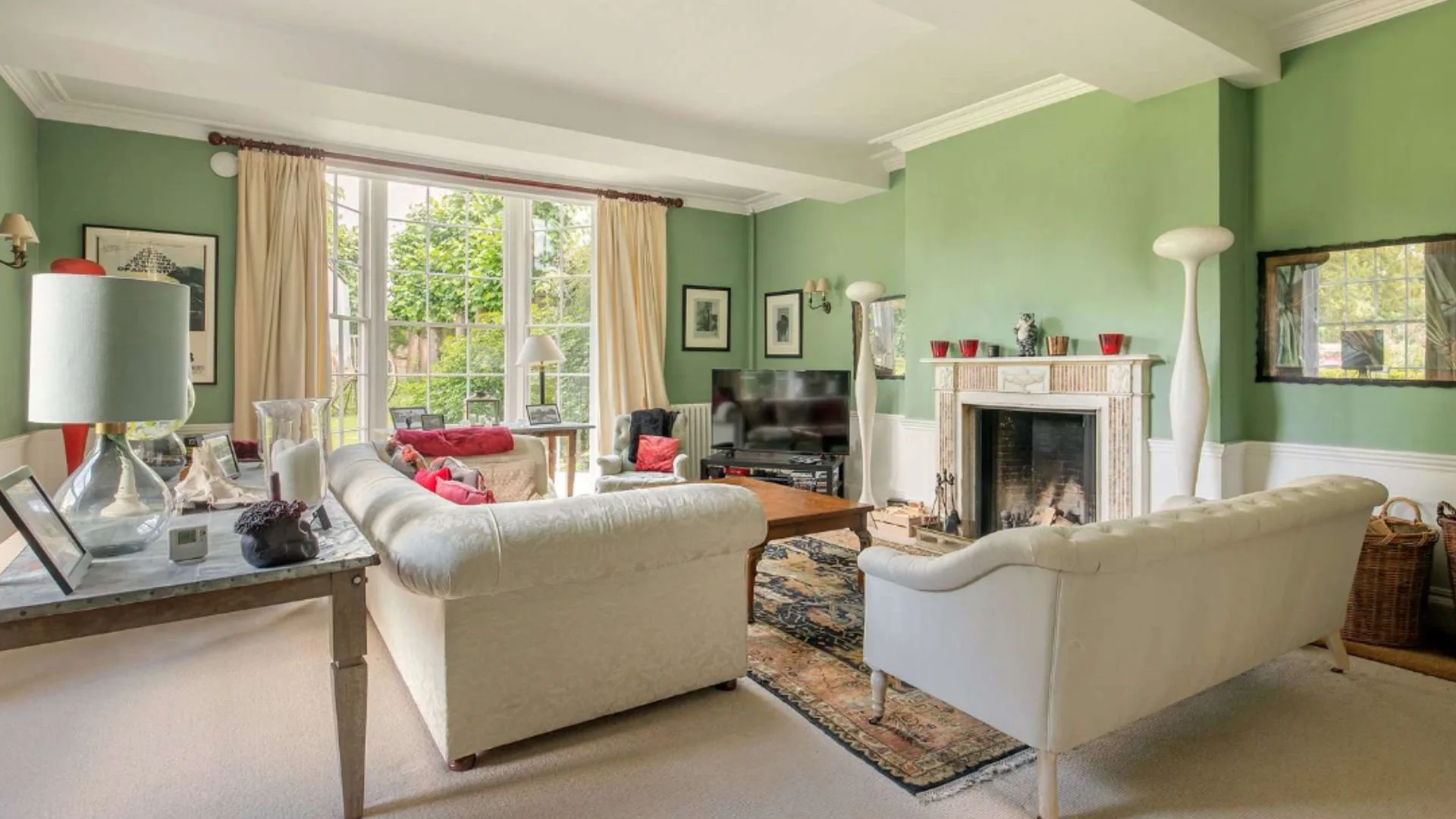 Tim Burton's green living room. 