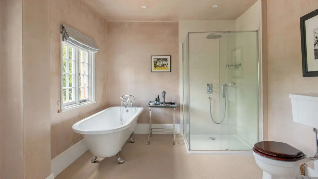 Tim Burton's bathroom with a claw foot bath.