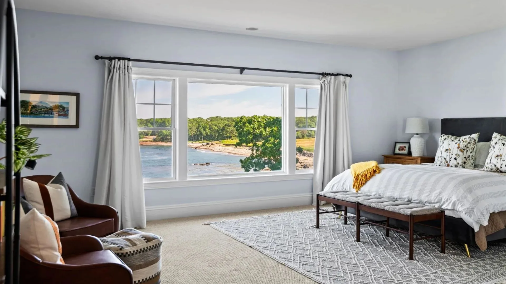 The bedroom inside Bette Davis' home in Maine.