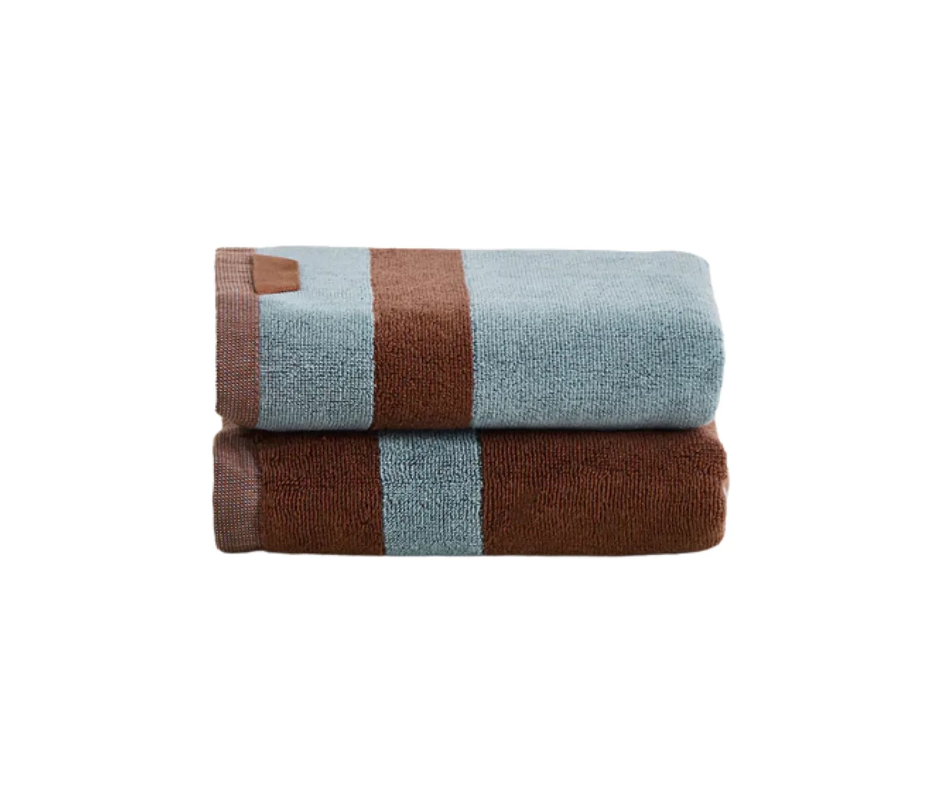 Product photo of Bed Threads Cacao & Lagoon Two-Toned Hand Towels (Set of Two), ranked as one of the Best Bath Towels Australia 2026