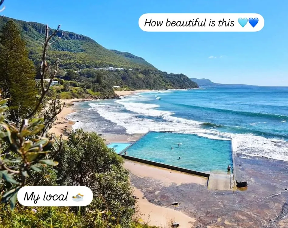Deborah Hutton posts a picture of her local ocean pool at Wombarra. 