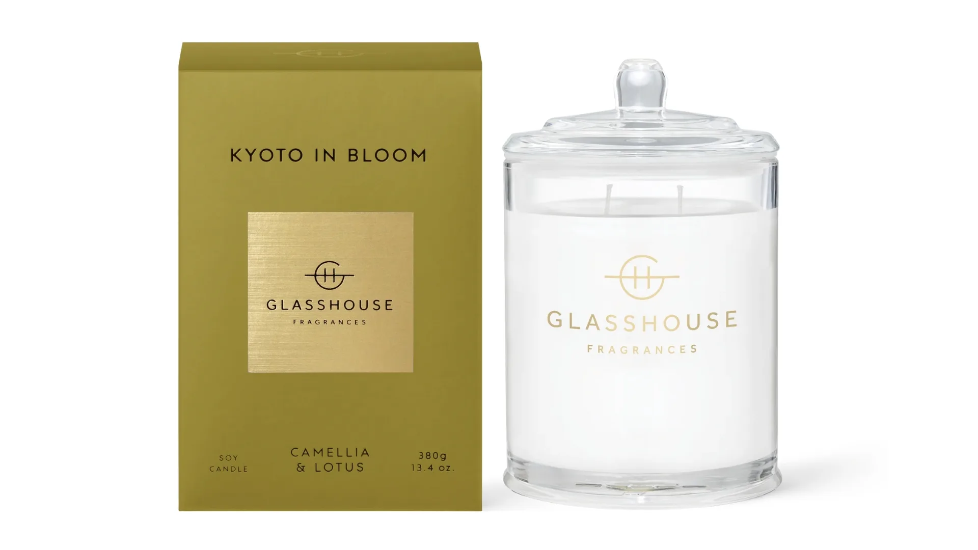 Glasshouse Fragrances luxury candle in 'Kyoto in bloom' scent