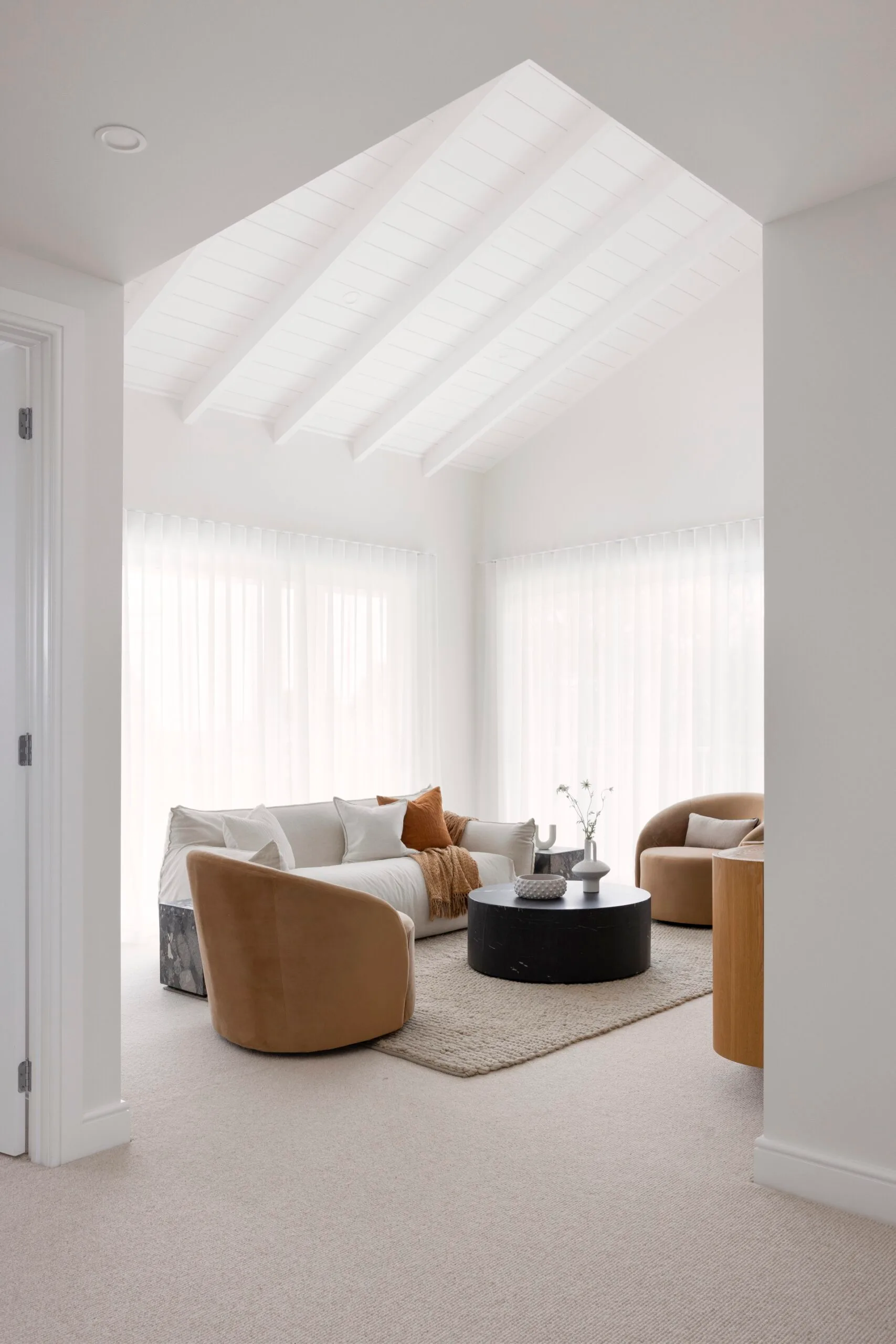 A living room inside a new build by Oak and Orange. 