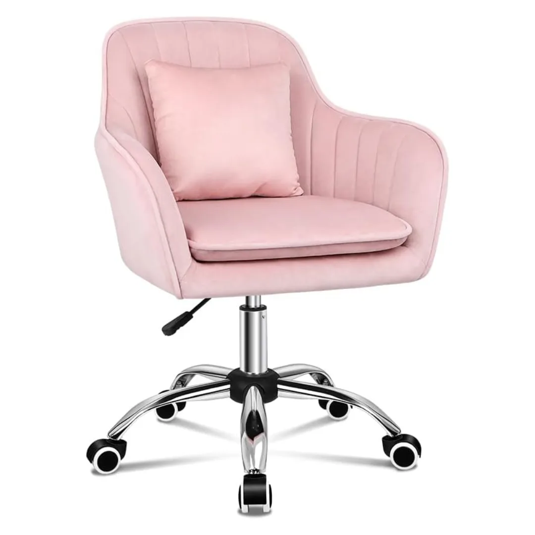 pink swivel office chair