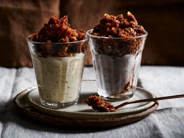 Rice pudding with cold drip granita
