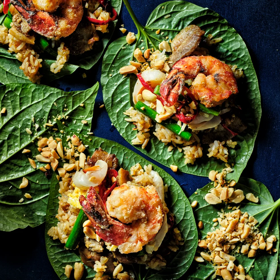 Thai fried rice with prawns