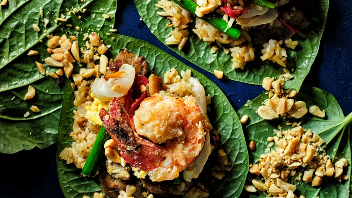 Thai fried rice with prawns