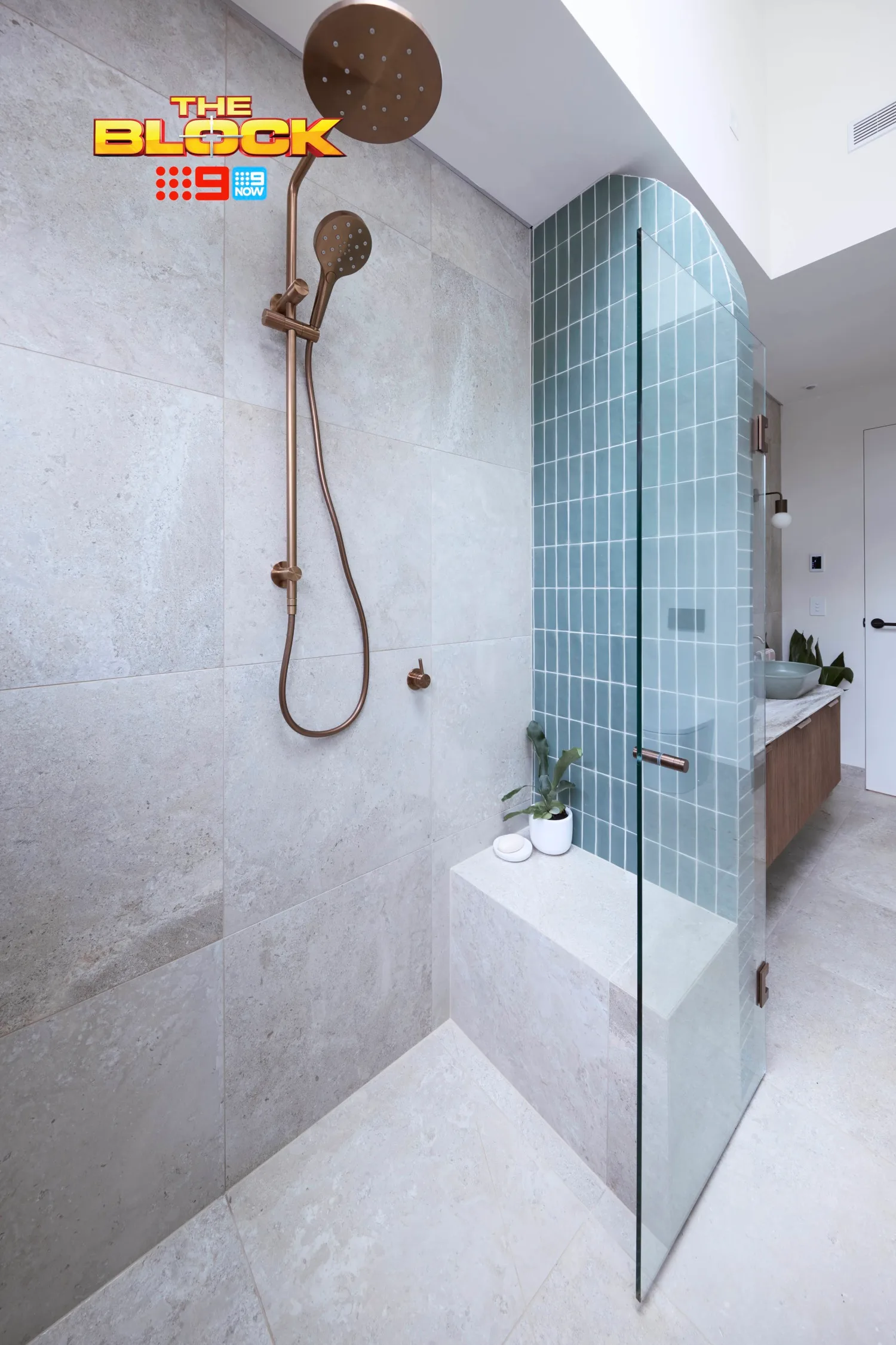 The Block 2025 Emma and Ben main bathrooms room reveal week 1