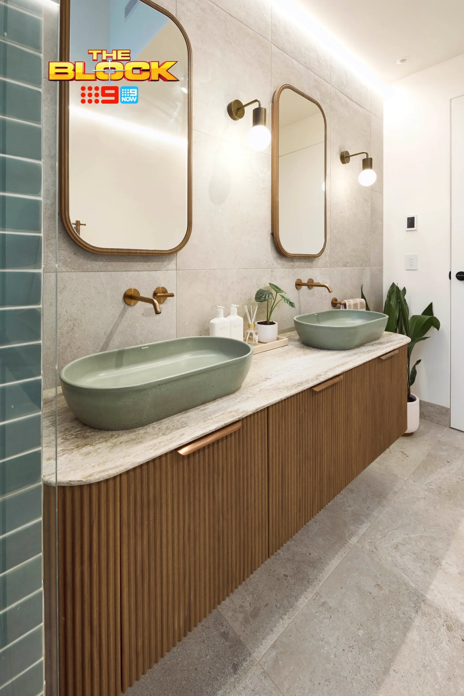 The Block 2025 Emma and Ben main bathrooms room reveal week 1