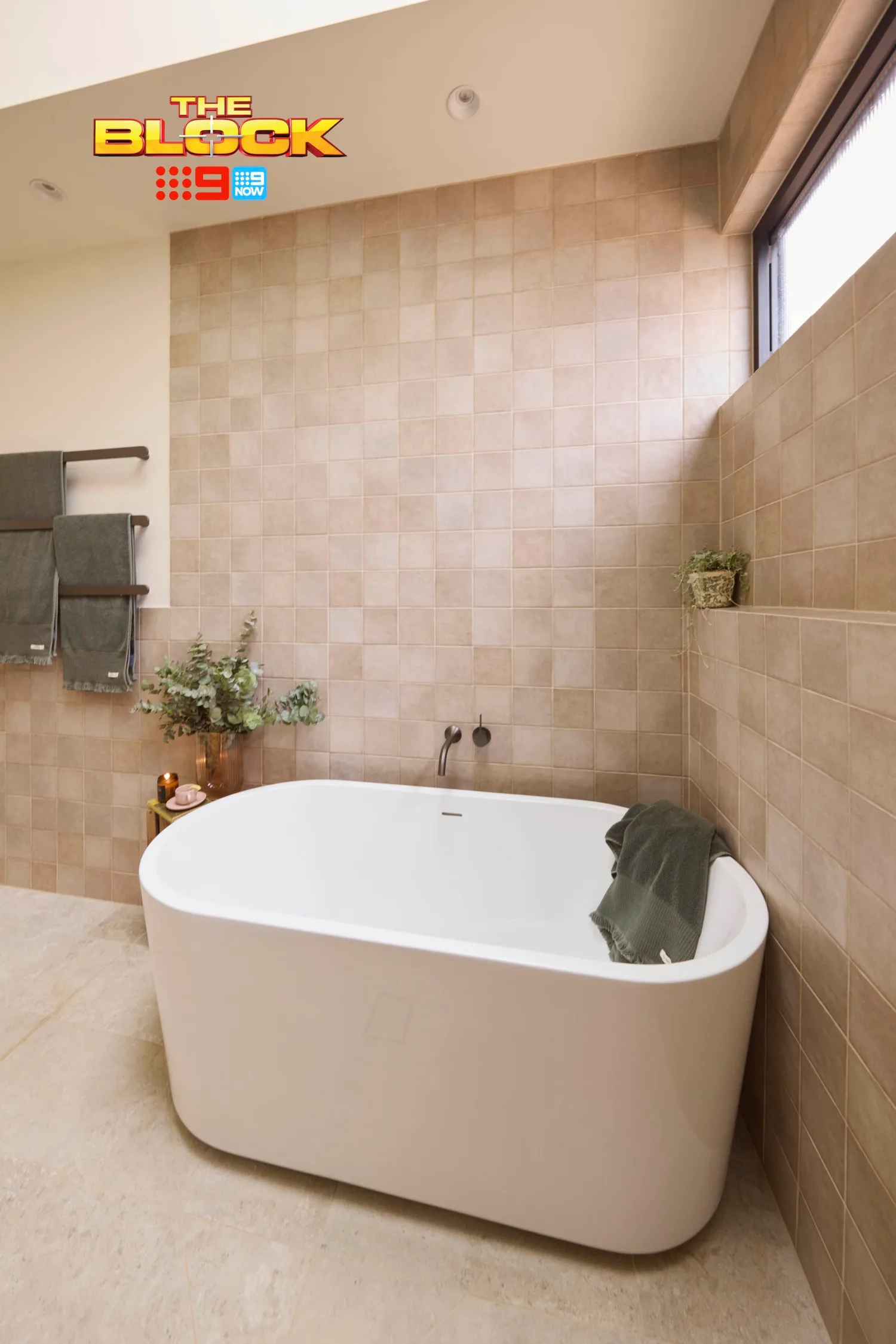 The Block 2025 Robby and Mat main bathroom week 1 