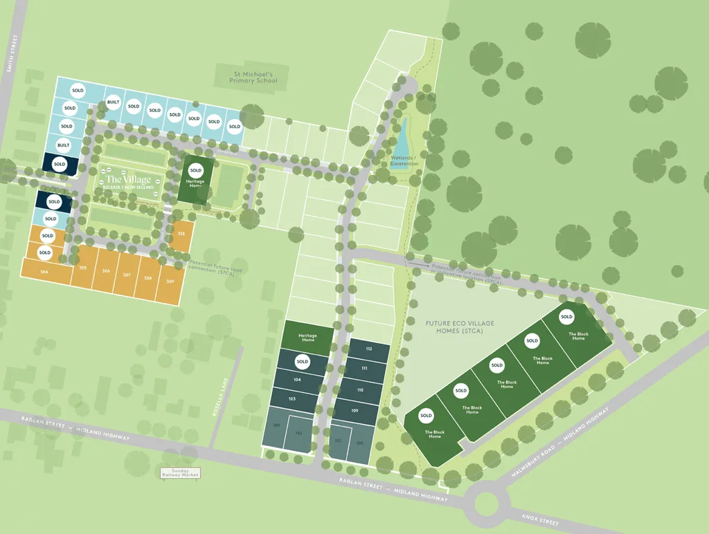 The Block Daylesford estate map