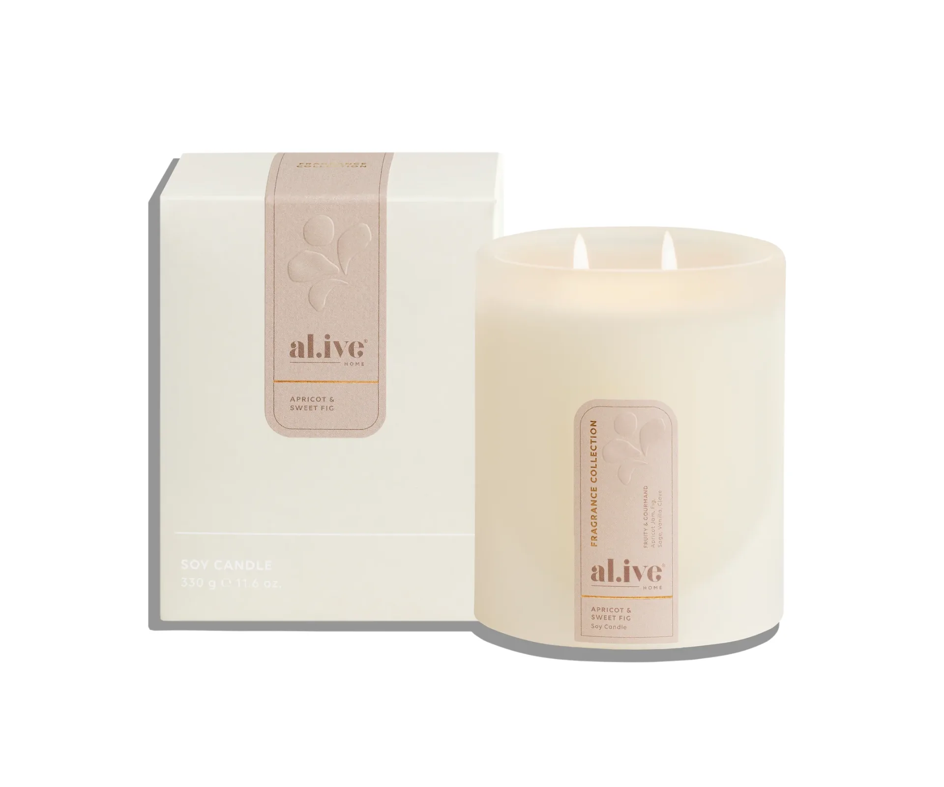 Al.ive apricot & sweet fig scented candle + Home Fragrance + Unique Candles