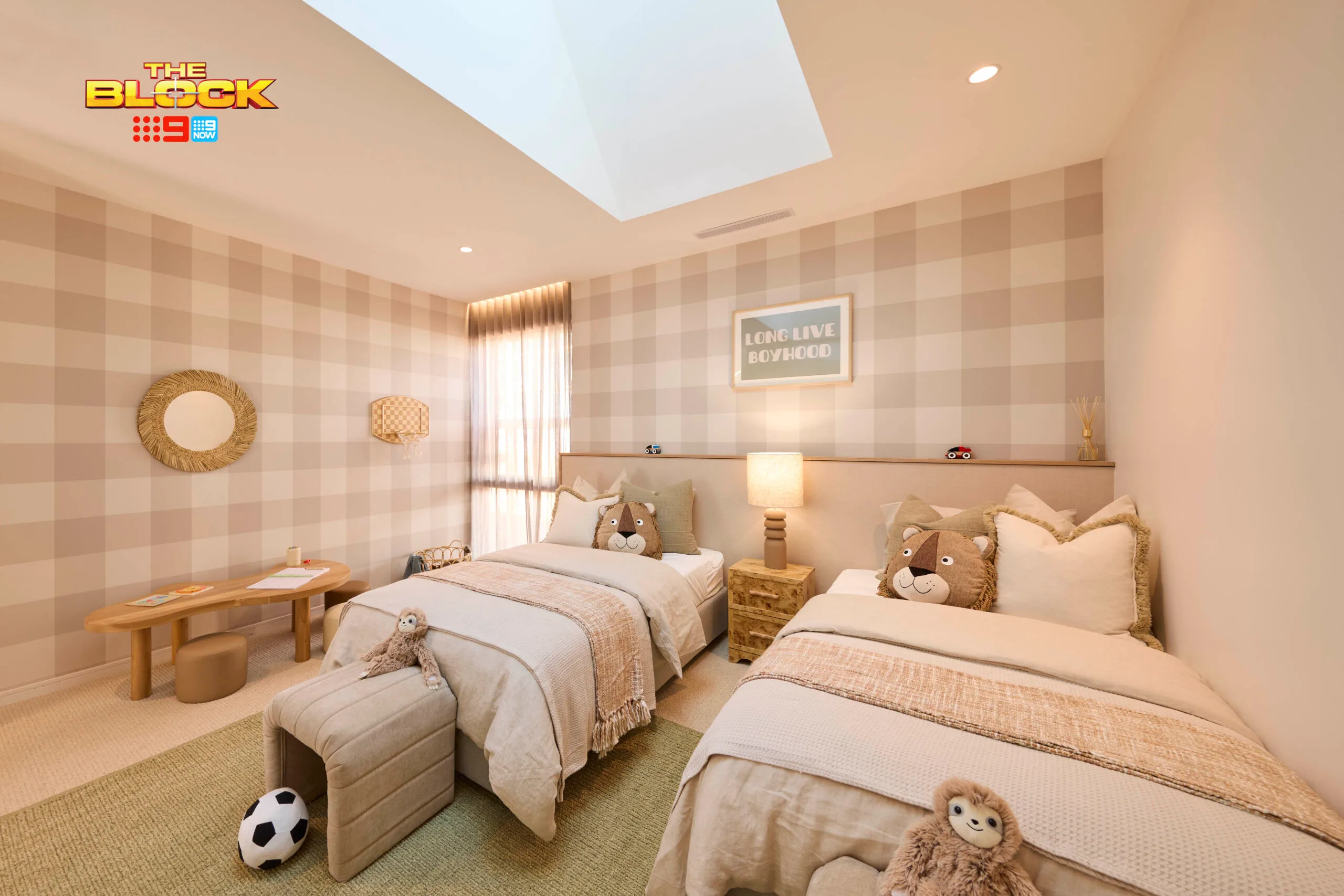 Brit and Taz's room reveal for a younger child for The Block's kid's bedroom week. 