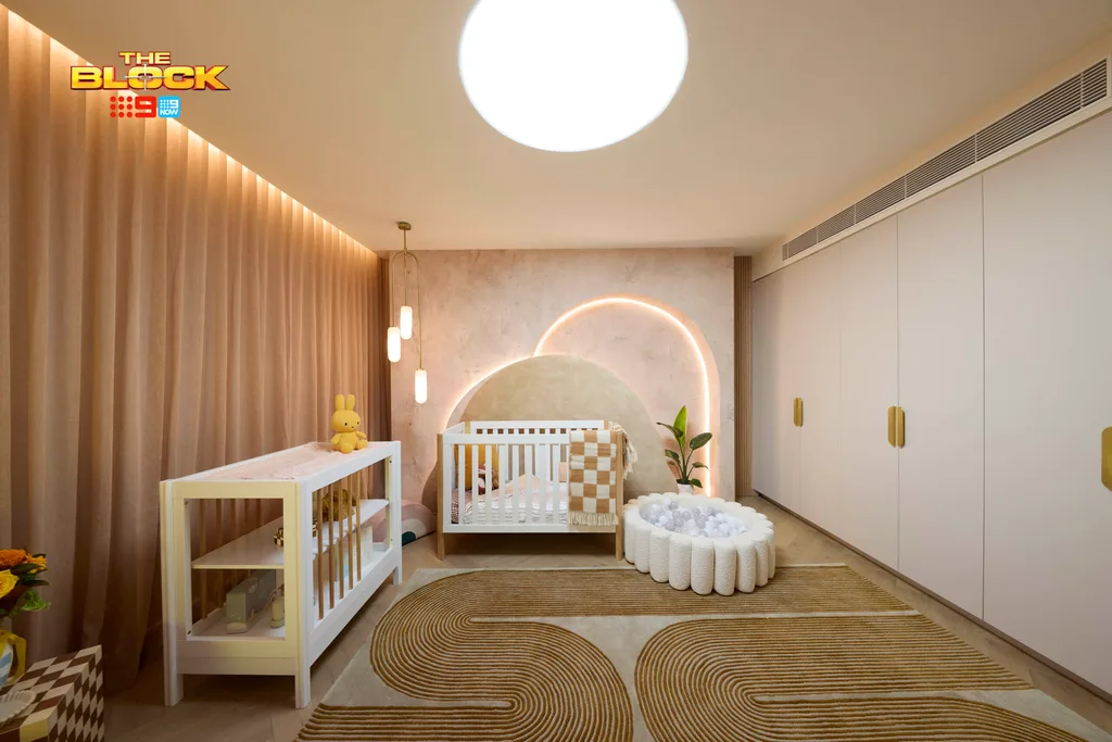 Can and Han's beige nursery.