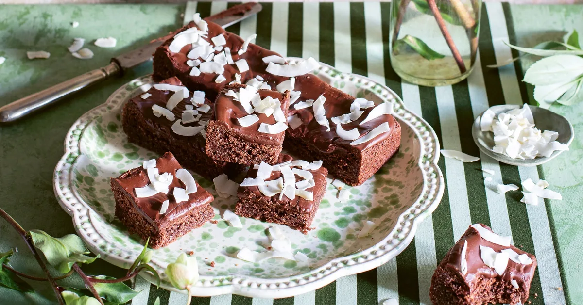 A very easy chocolate coconut slice | Home Beautiful