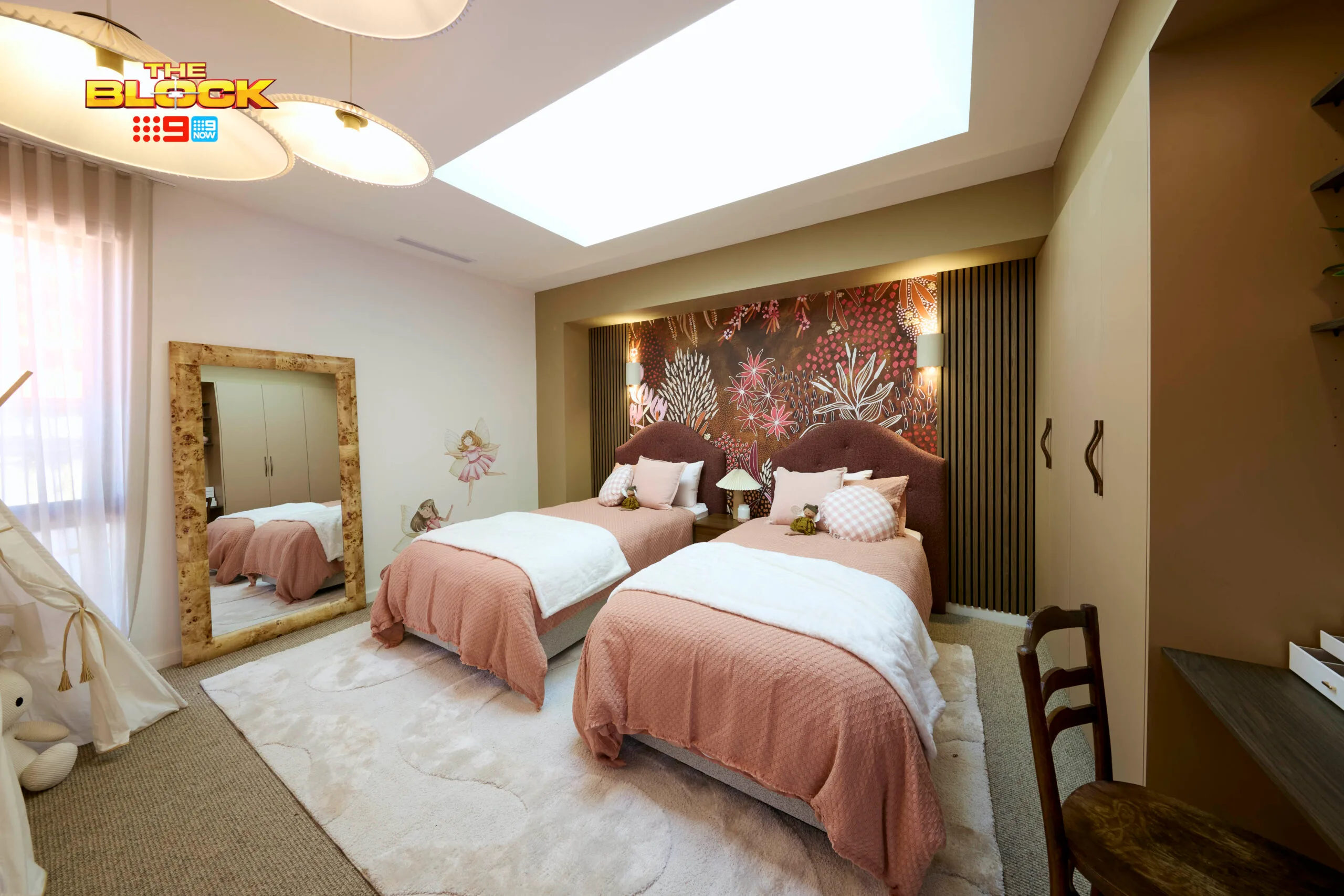 Emma and Ben's younger  girl's bedroom reveal on The Block. 