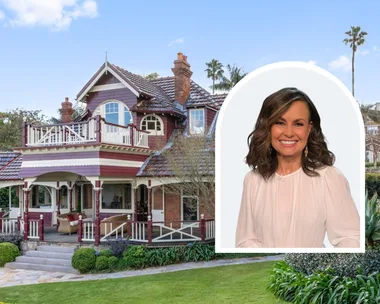 Lisa Wilkinson inset with exterior of her Cremorne house that's for sale